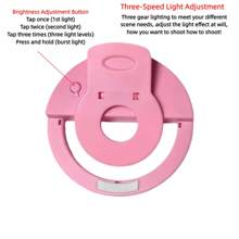 1 pezzo Luce di riempimento mini portatile a molletta, 28 LED circolari per live streaming, luce per selfie con tre modalità di illuminazione, per telefoni cellulari e computer, trucco, conferenze Zoom, live streaming, selfie perfetti e videochiamate, con batteria ricaricabile al litio da 150 mAh.