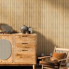 Wooden Flat Noodles 3D Wallboard - Sound Insulation Self-Adhesive Wall Sticker, Thickened Moisture-Proof Removable PVC Flat Noodles Wallpaper And Foam Board, Used For Home Decoration, 3d Three-Dimensional Waterproof Moisture-Proof Living Room TV Background Wall, Wood Grain Rental Room Decoration Supplies