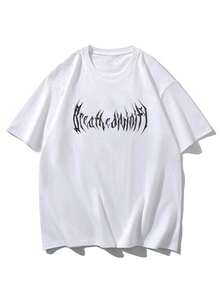 男士夏季十字复古休闲短袖圆领T恤，涤纶面料，适合运动健身 - 白色 - 查看 5