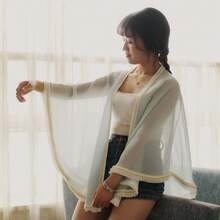 Garment Labels - Xale com corrente de ouro e pérolas rosa - Visão 3