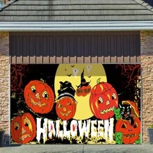 2D Happy Halloween Banner - Durable Polyester, Pumpkin & Spider Web Pattern, Perfect For Outdoor Celebration - Multicolor - View 5