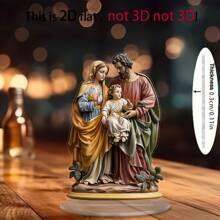 1 Piece 2D Flat Acrylic Virgin Mary Embracing Jesus Ornament, Religious Ornament, Housewarming Gifts, Home Desk Decoration, House Party Decoration, Outdoor Garden, Perfect Gift For Family And Friends