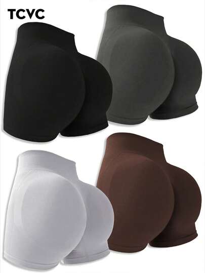 TCVC 女士瑜伽短裤，亲肤百搭，高弹力收腹提拉短裤，室内/室外运动瑜伽休闲短裤