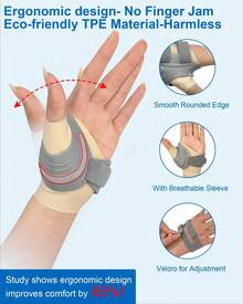 1PC Thumb Brace For Joint Pain,CMC Joint Thumb Arthritis Brace, Thumb Splint For Osteoarthritis, Tendonitis, Arthritis Relief, Thumb Support Brace, CMC Joint Stabilizer Orthosis - 灰色-左手 - 查看 6