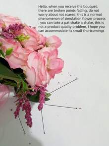 1 件装丝绸玫瑰婚礼花束伴娘、新娘手花适用于婚礼道具情人节