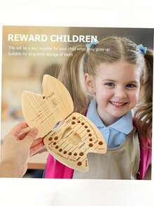 2 piezas/1 pieza- Caja para guardar dientes de bebé, caja de almacenamiento de dientes de madera para niños que han perdido dientes, recuerdo para niños - almacena 20 dientes de leche perdidos, cabello fetal y registra información del bebé, regalo para recién nacidos, cumpleaños y baby shower - Caqui - Ver 6