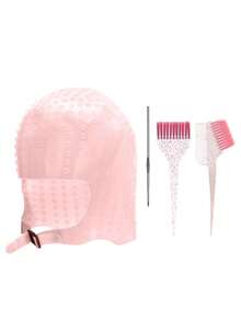 1pc High Elastic Silicone Perforated Hair Dyeing Cap With Crochet Hook Set, Suitable For Special Hair Dyeing And Curling, Ideal For Hair Salon Styling Tools, Back To School, Travel Vacation Essentials, Women's Hair Accessories - Multicolor - View 16
