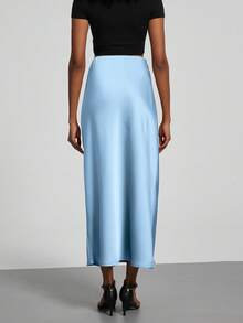 Se-Hore Fashion Women's Elastic Satin Finish Maxi Skirt, Suitable For All Seasons