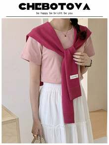 1 Áo len cardigan trơn nhãn màu cho nữ, áo len, khăn choàng, áo sơ mi, phòng máy lạnh, che vai cho váy - Nhiều màu - Xem 7