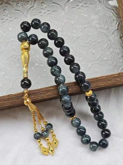 33pcs 10mm Gold Beads Glass Rosary Prayer Beads For Muslim