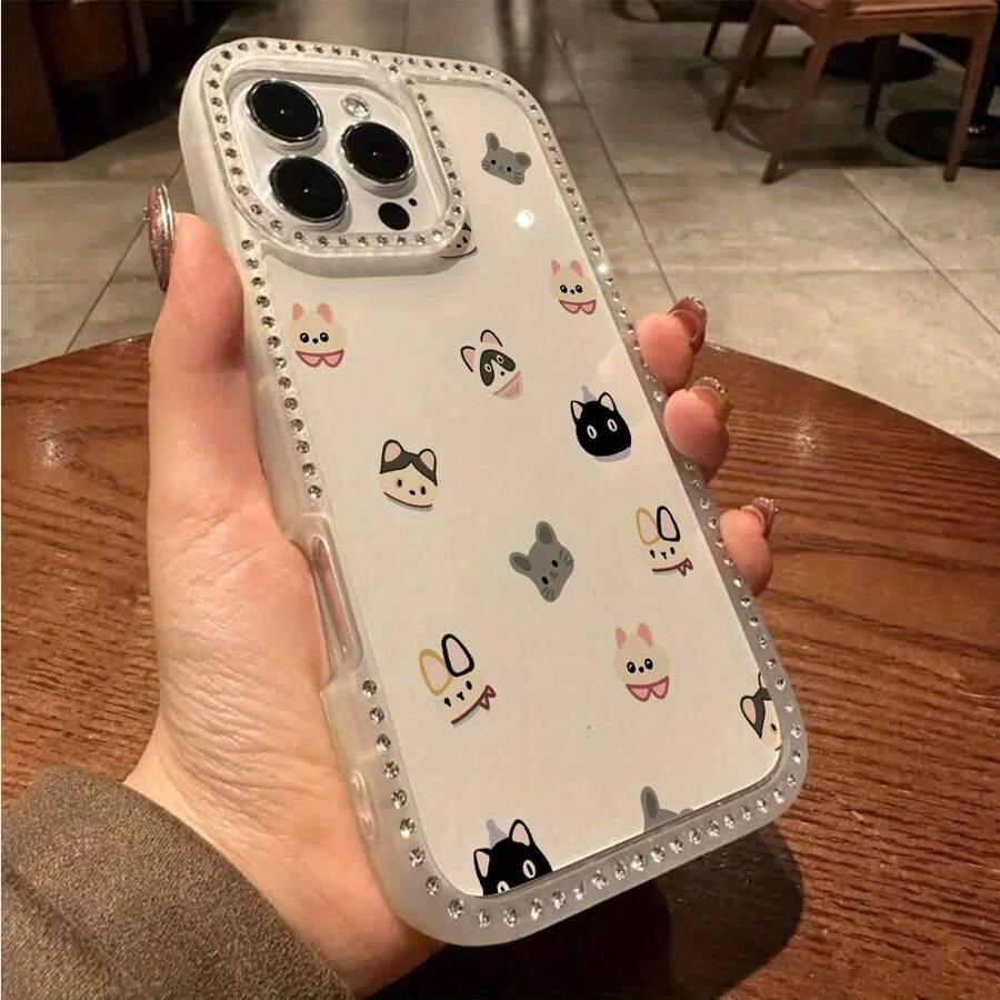 Funda para teléfono 1PC Teléfono Bling de Doble Cara, Parte Trasera Dura Suave a Prueba de Golpes, Multicapa, TPU + PC, Compatible con 16/15/14/13/12/11 Pro/Plus - transparente - Ver 1