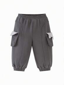 mini bala Kids Big Pocket Cargo Pants 2025 Autumn Soft Workwear Style