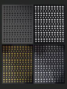 闪亮激光金属银色星星烫金美甲贴纸金色黑白玫瑰金五角星天空指甲贴花自粘 Y2K 指甲饰物美甲装饰 DIY 美甲用品