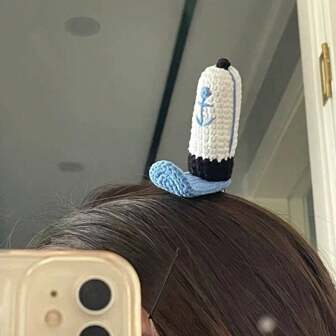 Cute Cartoon Character Knitted Hairpin, Fashionable And Creative Women's Hairpin; Suitable For Back To School Season, Daily Wear
