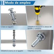 MEFENY 100piezas Set de tuercas en forma de pétalo premium - Acero al carbono duradero, resistente a la oxidación, fácil instalación con alicates para proyectos de decoración del hogar y construcción seguros en paredes de yeso y huecas.Tres especificaciones:M4x25, M5x25 y M6x25. - Plateado - Ver 9