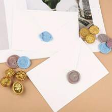 [10pcs Golden Wax Seal Stamp Set] 10pcs Golden Wax Seal Stamp Set With Wooden Handle, Metal Seal Wax Stamp Kit With Various Patterns For Letter, Greeting Card, And Gift Decoration