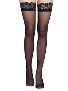 1/4 Pairs Of Women's Knee Socks, Bow Knee Socks, Girls Thigh Socks - Black - View 4