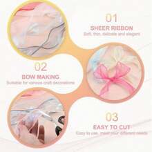 2pcs Iridescent Mermaid Tail Gift Wrap Ribbons, Attractive & Decorative Satin Ribbons For DIY Craft, Floral Bouquet, Cake Packaging, Gift Wrapping