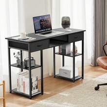 48 Inch Desk With 2 Drawers Home Office Computer PC Table, Black A - màu đen - Xem 3