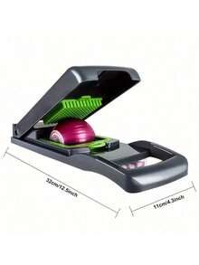 1pc Multifunctional Chopper, 16 In 1 Food Chopper 8 Blades Cutter With Container, Kitchen Vegetable Onion Chopper Slicer, Potato Shredder Salad Chopper,Suitable For Outdoor, Kitchen, And RV Use - Green - View 3