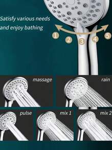 3 szt./zestaw 5-ustawień ręczny zestaw prysznicowy wysokociśnieniowy - wielofunkcyjny zestaw prysznicowy do łazienki z wężem 59-calowym i łatwym w montażu uchwytem ściennym, idealny do prysznica ściennego, nowoczesnej łazienki, prysznica zewnętrznego i kampera, prezent świąteczny i remont łazienki