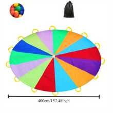 1PC Hand Thrown Parachute Is Used For Team Sports, Hand Thrown Rainbow Parachute, Outdoor Music Festival Roof Decoration, Throwing Sandbags And Rainbow Balls As Gifts For Family Gatherings. 10 Balls Will Be Randomly Shipped As Gift Colors. Thank You.
