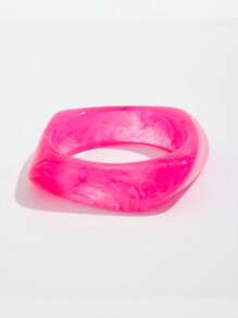 1pc Colorful Retro Exaggerated Square Resin Bracelet, Suitable For Daily, Party, Beach Wear