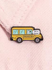 1 件装趣味卡通鹅巴士珐琅别针 乘坐巴士时可佩戴的语录胸针 背包 衣服 翻领徽章 首饰 送给朋友