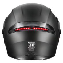 Casco Motocicleta Abatible Con Luz Led Dot Negro/rojomocoerl - M - Ver 6