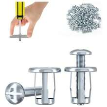 MEFENY 100piezas Set de tuercas en forma de pétalo premium - Acero al carbono duradero, resistente a la oxidación, fácil instalación con alicates para proyectos de decoración del hogar y construcción seguros en paredes de yeso y huecas.Tres especificaciones:M4x25, M5x25 y M6x25. - Plateado - Ver 8