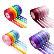 1Pc Wide Of Silk Satin Ribbons For Fall Wedding Flower Bouquet Wrap Hair Bows Making Gift Wrapping And Crafts - Pink - View 6