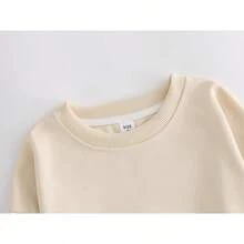 Teen Girls Pullover With Ribbed Cuffs And Long Sleeve Crew Neck Sweatshirt For Older Teen Girl And Teens. Simple And Stylish, Perfect For Casual Everyday Wear, With Rich Print Details, Perfect For Fall And Winter. - Apricot - View 4