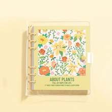 120 页透明方形笔记本，花卉图案可拆卸便携式日记本口袋便笺本，适用于学校用品，返校 - 彩色 - 查看 6