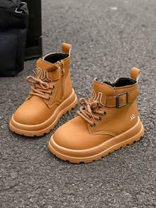 Botas Curtas Fashion para Meninas, Novo Lançamento Primavera/Outono 2025, Botas de Sola Macia Estilo Britânico, Botas Versáteis e Legais para Crianças