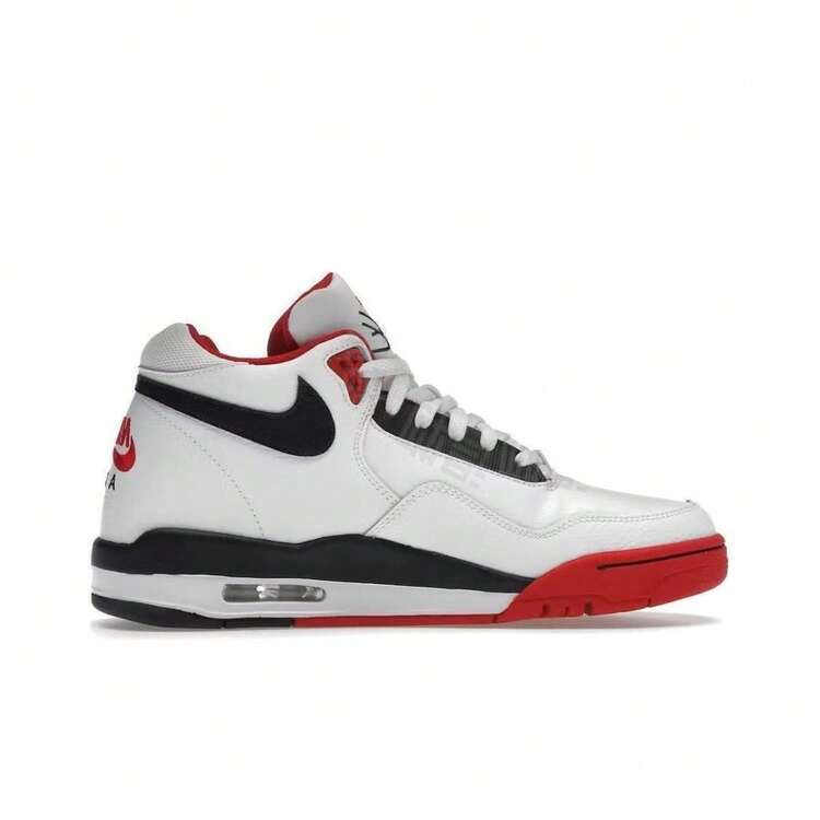 Nike Flight Legacy High-Top Retro Basketball Shoes, Red & White, Unisex - Red and White - View 2