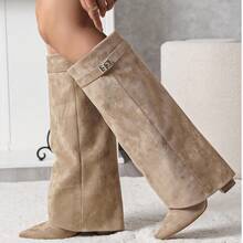 Folded Over The Boot With A Strap And Ornament Holiday Vacay Vibe For And Summer Shoes Spring Shoes Spring Break Easter - Khaki - View 2