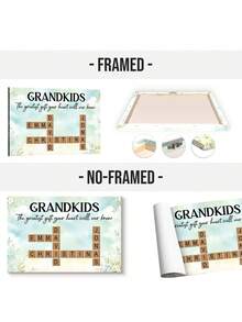 Personalized Grandkids Crossword Canvas Art, Custom Family Name Wall Decor, Gift For Grandma, Unique Grandkids Gift, Canvas Wall Art Decor - As Shown - View 9