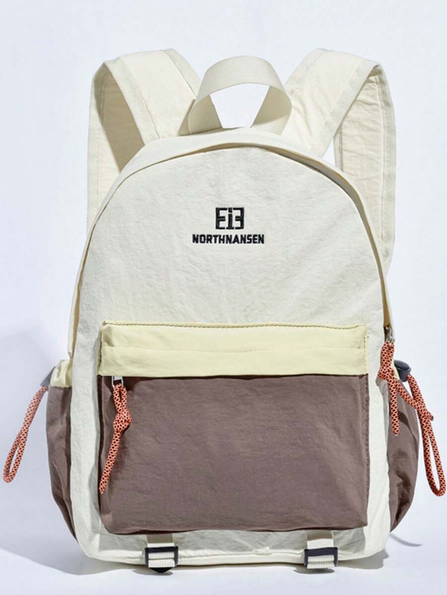 经典回归学校百搭时尚休闲多功能大容量简约便携旅行背包适合任何场合 - 黃色 - 查看 1