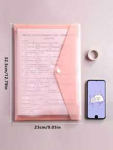 20个装加厚马卡龙文件袋，防水A4文件夹带纽扣，适用于办公用品、学生文件存储、返校礼物、学习用品（颜色随机）