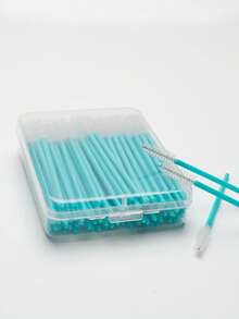 100pcs Crystal Solid Stem Eyelash Curler Brush, Eyelash Extension Makeup Tools Eyebrow Brush With Box - Multicolor - View 12