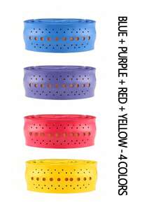 Juego de 4 agarres de agarre suave y antideslizante, absorbente y transpirable, para raquetas de tenis, squash y bádminton - Multicolor - Ver 5