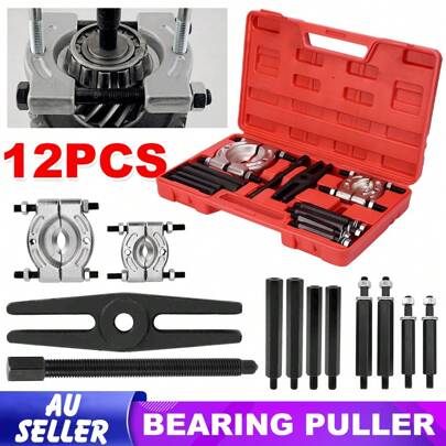 12 Pcs Bearing Splitter Gear Puller Fly Wheel Separator Removal Tool Kit Set AU