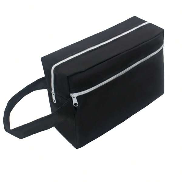 1 pièce Sac de toilette de voyage imperméable pour femmes et hommes, sac de rasage résistant à l'eau pour accessoires de toilette, sacs de rangement pliables avec séparateur et poignée pour cosmétiques, articles de toilette, brosses et outils