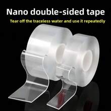 1 PC Super-Strong Double-Sided Adhesive Tape, High-Adhesion Double-Sided Tape That Leaves No Residue, Hole-Free Acrylic Transparent Tape, Waterproof Magic Tape, Washable And Reusable Waterproof Transparent Double-Sided Tape, Suitable For Kitchen, Bathroom, Home, Wedding Decorations, And Car Stickers.