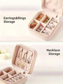 1/6/12件装便携式首饰盒，带镜子，旅行首饰收纳盒，多功能首饰整理盒，ins风设计，抗氧化大容量首饰盒，可收纳耳环、戒指、项链、吊坠、口红及其他饰品。是情人节礼物、母亲节礼物、化妆品旅行收纳盒、必备礼品盒、拉链饰品收纳盒、美甲用品收纳盒以及房间装饰的理想之选。 - 彩色 - 查看 5