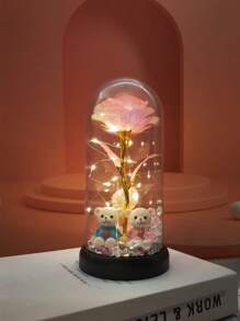 圣诞节情人节礼物钻石熊玫瑰塑封送老婆送妈妈母亲节毕业季礼物永生花礼物生日周年礼物家居装饰摆件