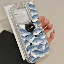 Funda para teléfono 1PC Una pantalla llena de peces Teléfono 3 en 1 con grabado de doble cara, adecuado para 16promax, 16 15pro 14 14 Plus/14 Pro 13 13 Pro 12Pro 11pro Promax Series. Suave anticaídas y resistente a las manchas, adecuado tanto para hombres como para mujeres con diciembre. - transparente - Ver 3