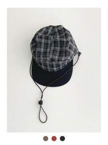 1pc Soft Top Retro Plaid Visor Hat, Women Large Brim Sun Protection Five Panels Cap, Streetwear Flat-Brim Casual Hip-Hop Baseball Cap, Suitable For Spring/Summer, Unisex