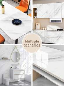 1 rotolo di carta da parati impermeabile con motivo marmorizzato, realizzata in materiale PVC, rimovibile e ritagliabile, adatta per la decorazione di pareti, adesivi e sticker da parete, ideale per decorare bagni, toilette, docce, soggiorni e cucine