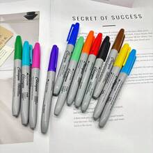 5/6/12pcs Durable & Long-Lasting Fine Tip Permanent Markers - Ideal For Classroom, Office, Kitchen, Etc. - Colored, Non-Bleeding Art & Craft Markers, Party Favors